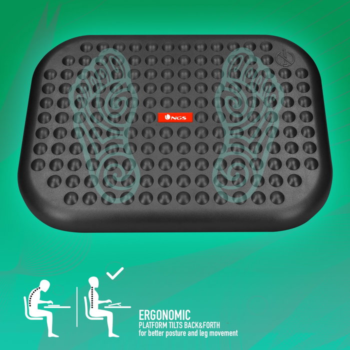 NGS Footnest Reposapiés Ergonómico Negro